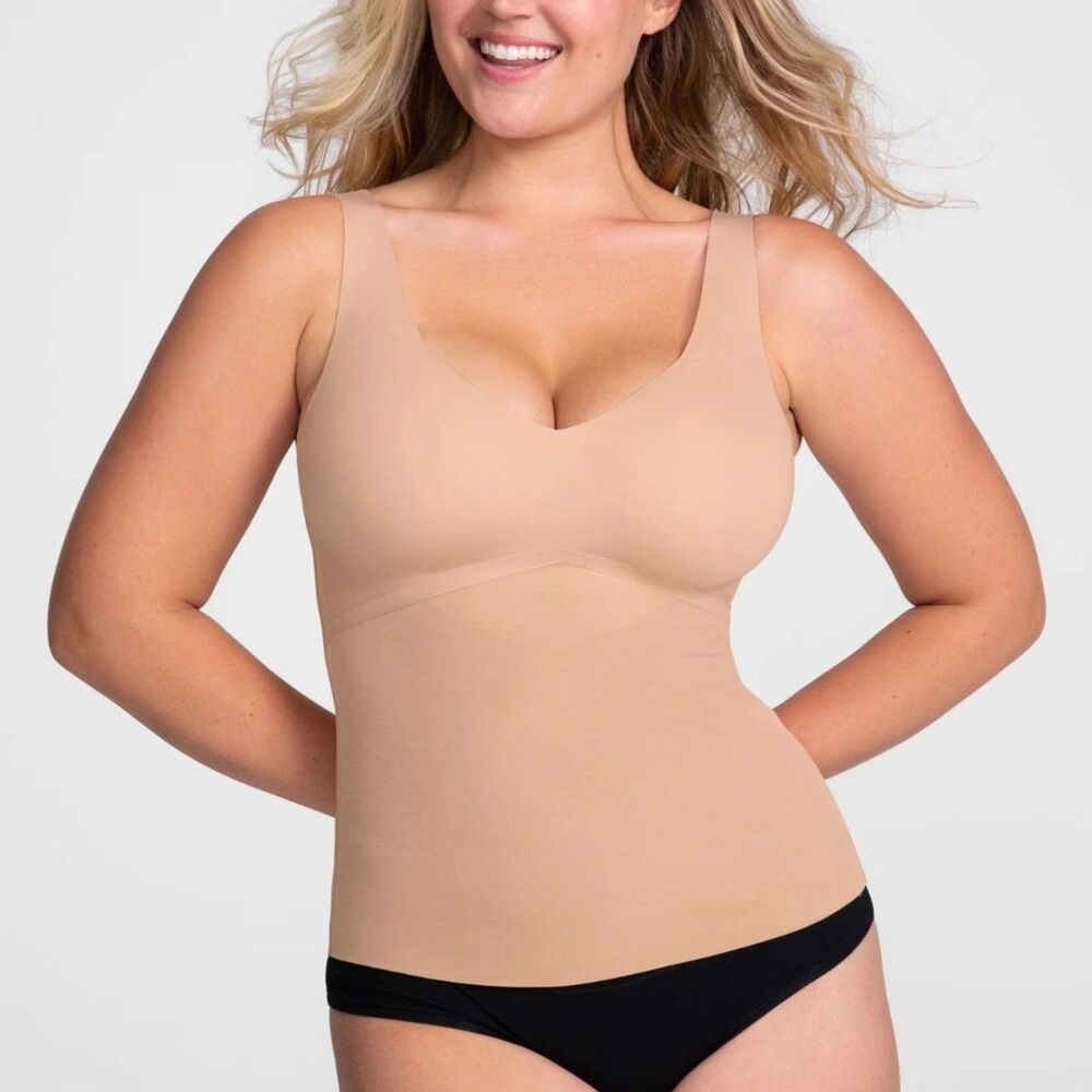 Honeylove LiftWear Nude Tank Wireless Bra Shapewear Sculpt Sand Push Up NWOT XL